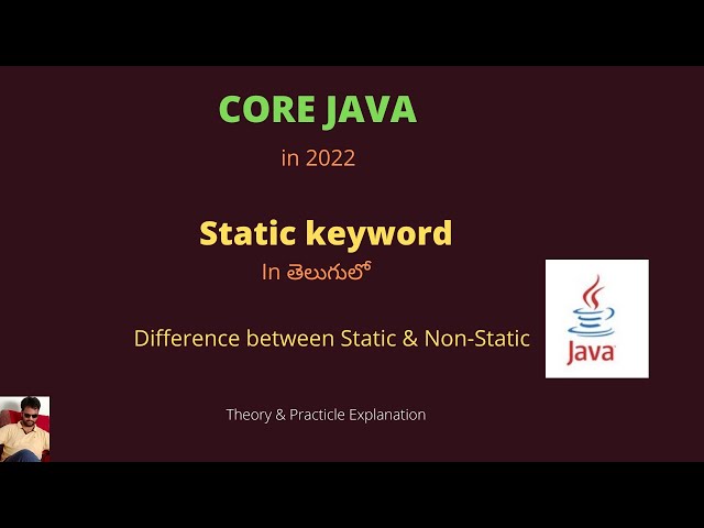 17.Java | Static keyword in Telugu | #tvstreetechnologies