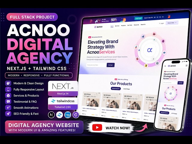 Modern Digital Agency Website with Next.js + Tailwind CSS 🔥