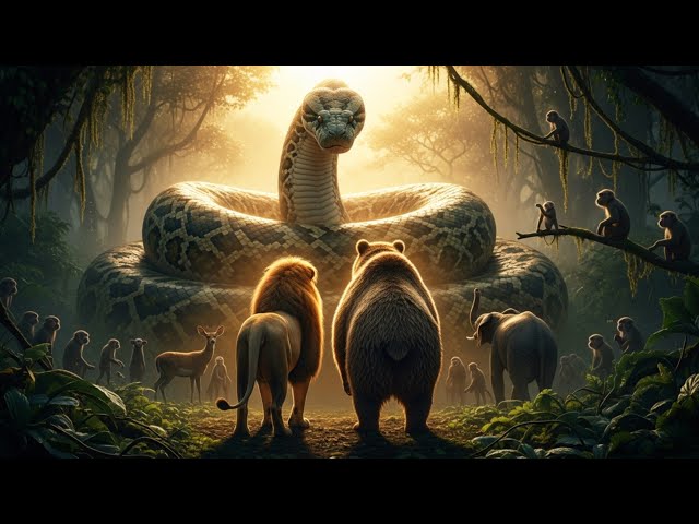 Epic Jungle Battle 🐍🤯 | Giant Python vs Army of Animals | Full Hindi Story