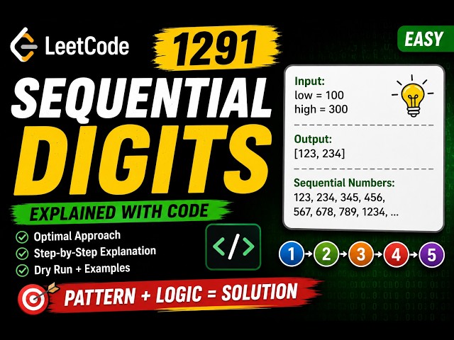 LeetCode 1291 | Sequential Digits | Easy Sliding Window & String Approach #python #leetcode1291 #dsa