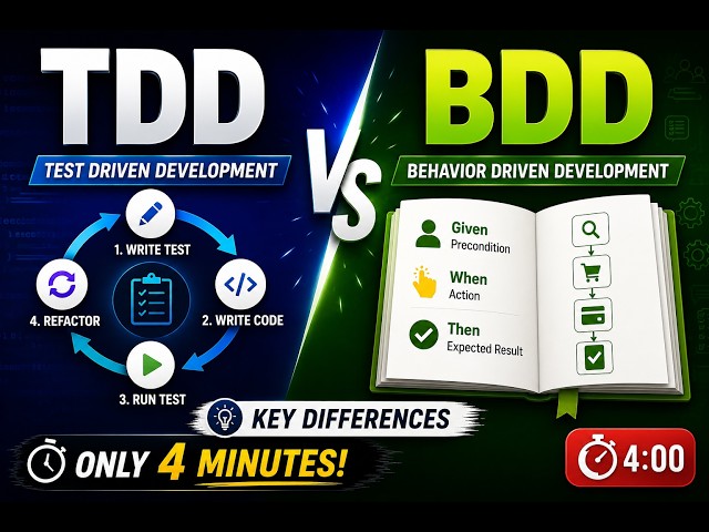 TDD vs BDD in 4 Minutes | Complete Comparison for Beginners