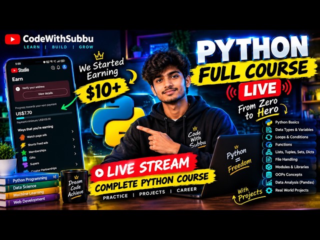 Python Full Course in Telugu 🔥 | Basic to Advanced Python in 5 Hours | Complete Python Course 2026