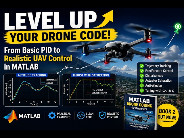 MATLAB Drone Coding for Beginners-From Trajectory Tracking to Realistic PID Control (Book-Overview)