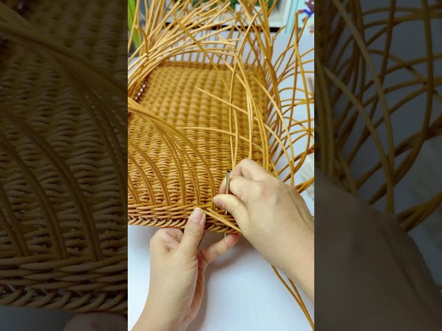 How to weave big storage basket with rattan #diy #rattan #basketmaking #diybasket