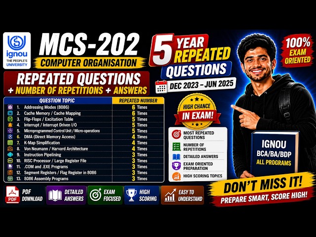 🔥 IGNOU MCS-202 Repeated Questions & Answers 😱  5-Year Analysis  High Chance Topics 2026