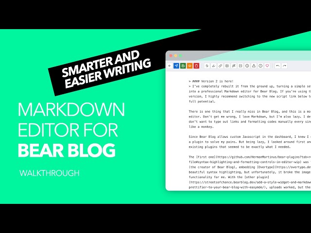 Bear Blog "Markdown Toolbar" Plugin Walkthrough