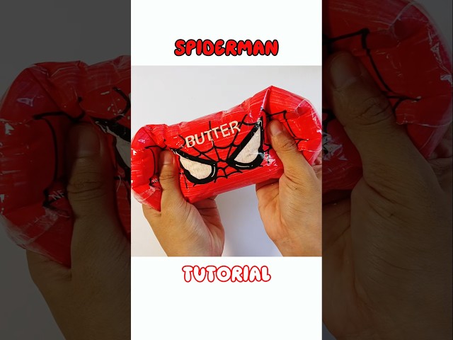 Spiderman Butter Squishy Tutorial #spiderman #squishy #diy #papercraft #buttersquishy #craft