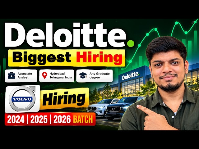 😱Finally Deloitte Biggest Hiring | Associate Analyst | Any Graduate Fresher Eligible | Volvo Hiring