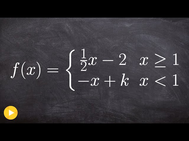 Find the value k that makes the function continuous