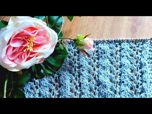 Lace Stitch Pattern with Chart #Knitting #tutorial #freeknittingpattern