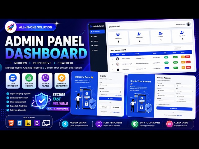 🚀 Build a Complete User Management System with HTML CSS JavaScript