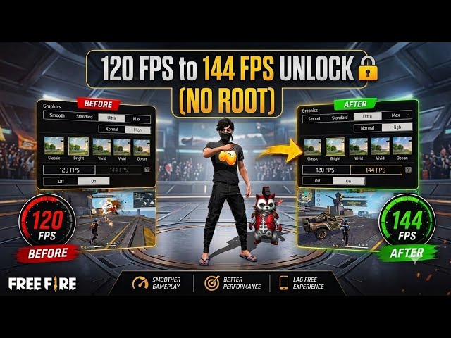 How to unlock 144 FPS Option In Any Device Free Fire & MAX root method 2026 #144fpsinfreefire