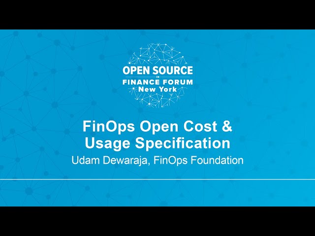 FinOps Open Cost & Usage Specification - Udam Dewaraja, FinOps Foundation