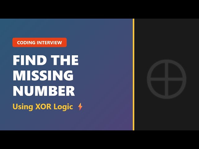 Find Missing Number Using XOR - LeetCode Interview Question