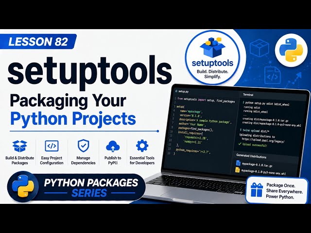Lesson 82 - setuptools: Packaging Your Python Projects | Python Packages Series | Uplatz