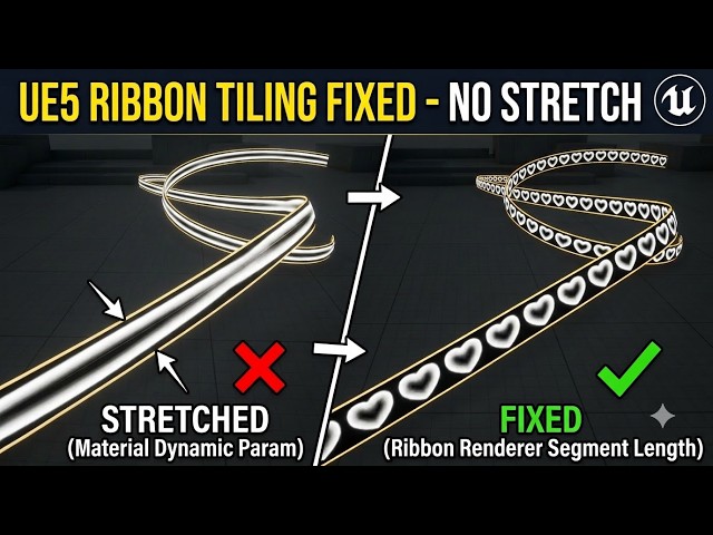 Fix Ribbon Texture Tiling & Stretching in UE5 | Mini Tutorial #4 ⚡