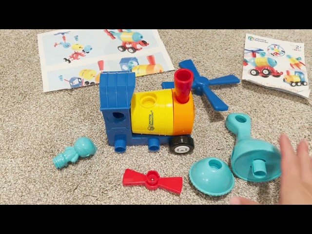 Learning Resource 1-2-3 Build It! Rocket, Train, Helicopter REVIEW - Perfect stem toy for toddlers