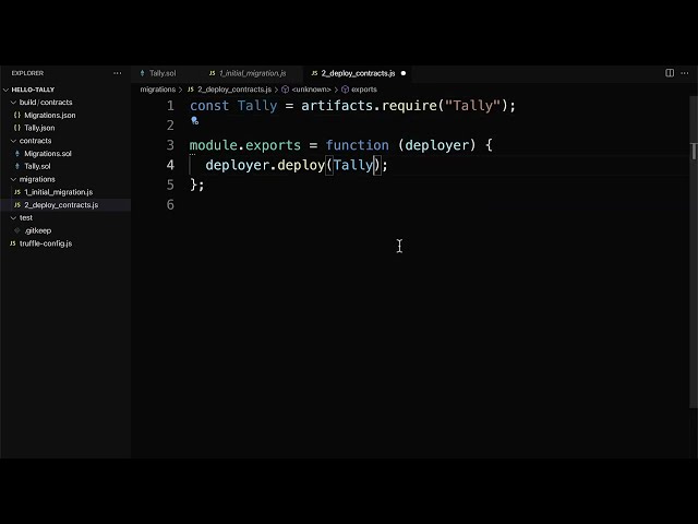 Build Migration Script to Deploy Smart Contract to Blockchain