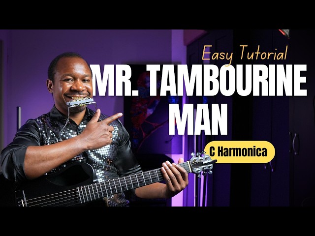 How to play Mr Tambourine Man by Bob Dylan on Guitar with Harmonica Tutorial 