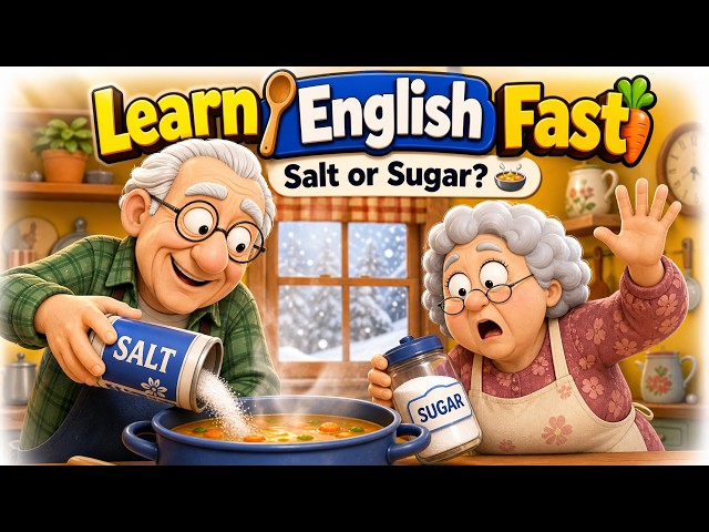 Grandpa Ruins the Soup! Easy English Dialogue 😅🍲