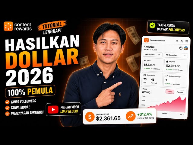 Cara Dapet Dollar 2026 Tanpa Modal & 0 Follower: Tutorial Content Rewards Lengkap