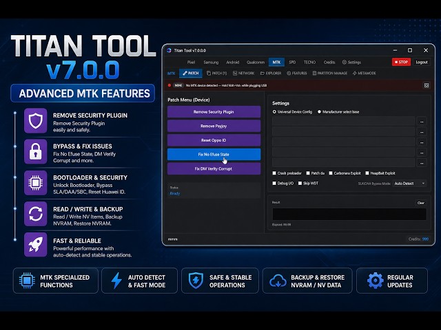 Titan Tool v7.0.0 🔥 FRP Bypass, Flash & IMEI Repair Tool | Free Unlock (MTK/QCOM/SPD/Samsung) 2026