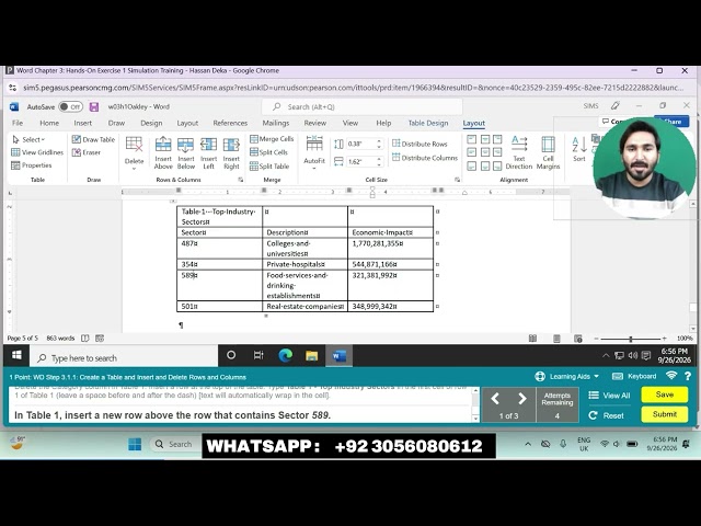 Word Chapter 3: Hands-On Exercise 1 Simulation Training | Word Chapter 3 Simulation Exam Hands-On