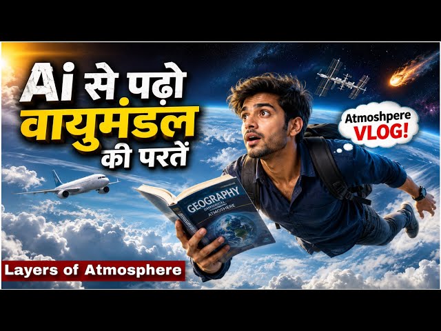 AI से पढ़ो वायुमंडल की परतें | Layers of Atmosphere | Learn Geography Through Ai #aivideo #geography
