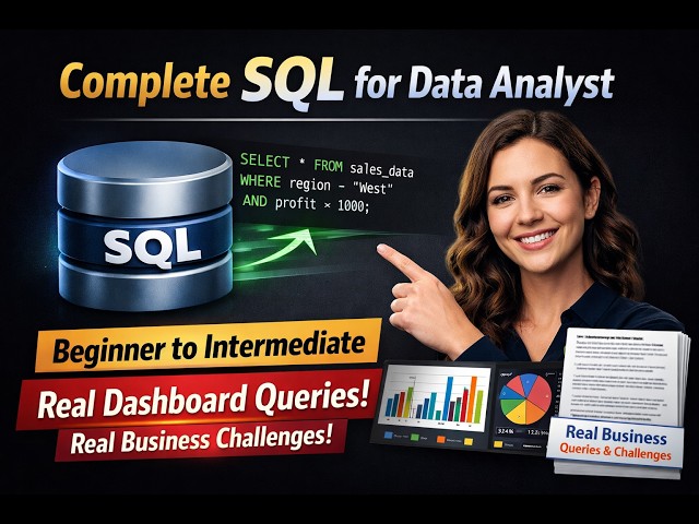 SQL for Data Analysts Full Tutorial | Real Business SQL Queries + Dashboard Examples