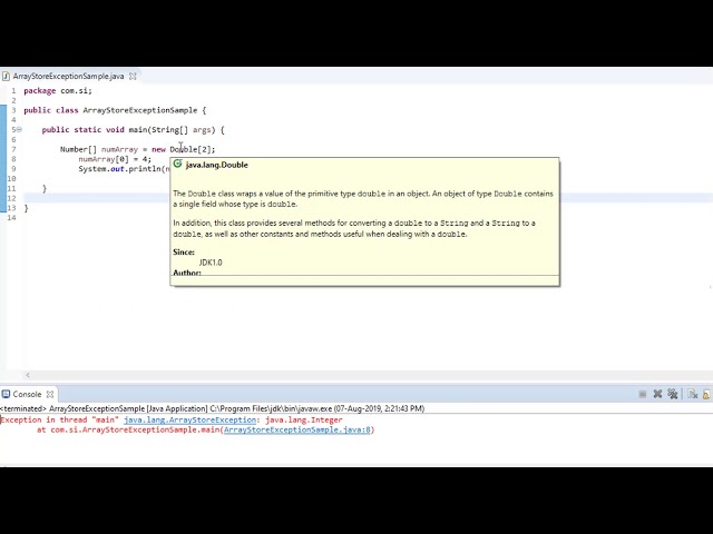 ArrayStoreException in Java