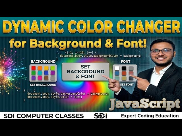 Change Background Color & Font Color using HTML & JavaScript #nitin_sir #sdi
