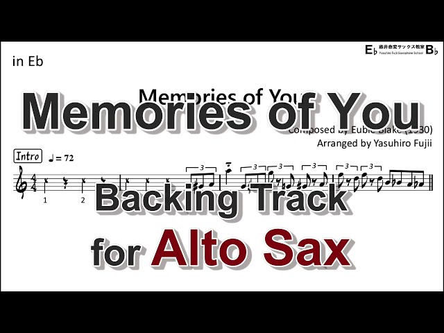 Memories of You - Backing Track with Sheet Music for Alto Sax