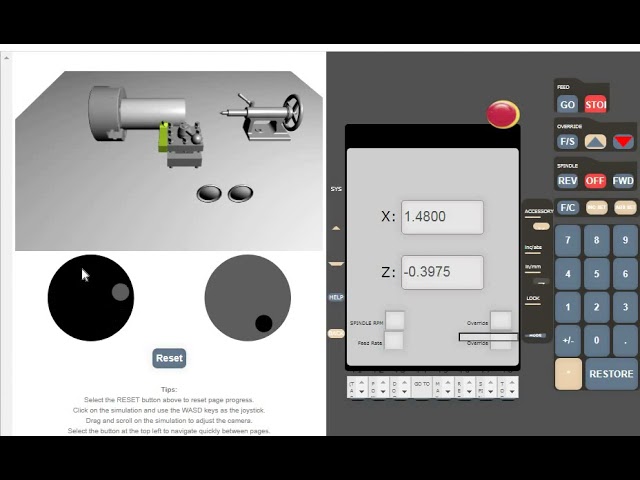 Virtual Lathe operations using VLAB