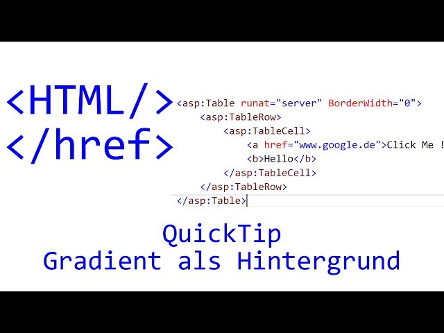 QuickTip #45 - Gradient als Hintergrund | HTML Tutorial | CSS | background image | linear gradient