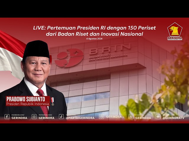 LIVE: Indonesian President Meeting with 150 Researchers from the National Research and Innovation...