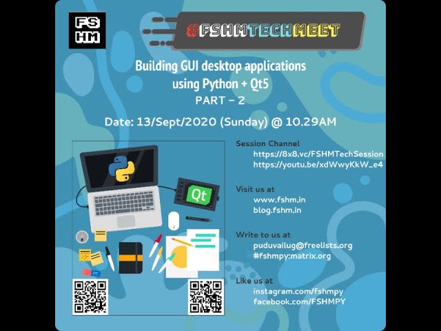 Building GUI Desktop applications using Python & Qt5 - Part 3 | FSHM Online Tech Series | Tamil