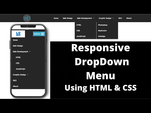 How To Make Responsive DropDown Menu Using HTML & CSS  With Source Code