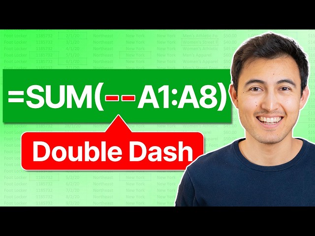 Double Dash: The Secret to Smarter Excel Formulas