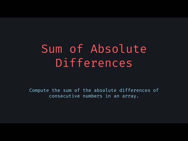 Compute the Sum of Absolute Differences of Consecutive Numbers