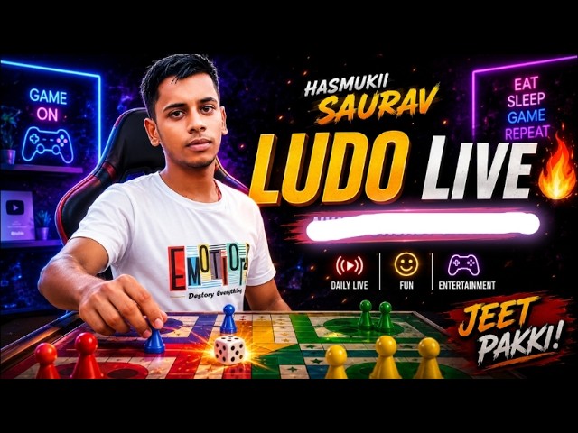 🔥 LUDO LIVE 🎲 I EPIC LUDO MATCH 😱 I JOIN& PLAY WITH ME I hasmukii saurav vlog 🎮