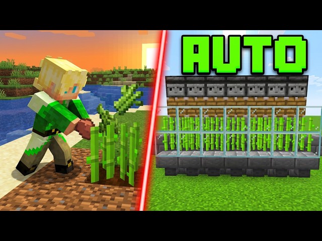 How to Build an Automatic Sugar Cane Farm in Minecraft