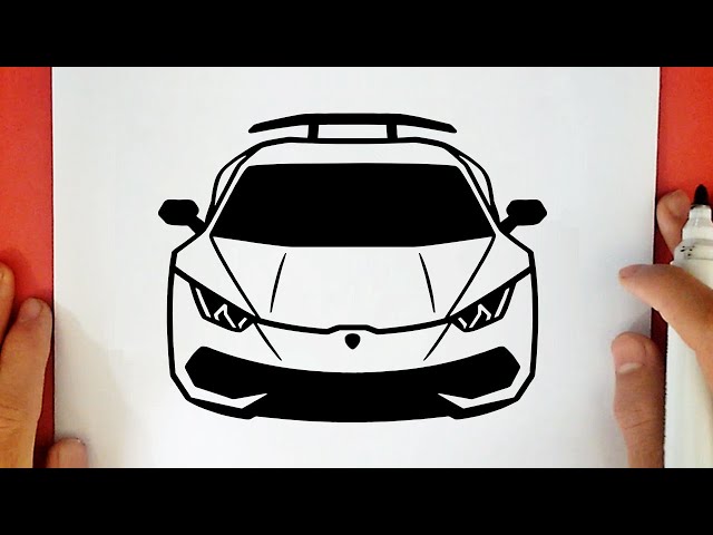 COMO DESENHAR UM CARRO LAMBORGHINI HURACAN DE FRENTE