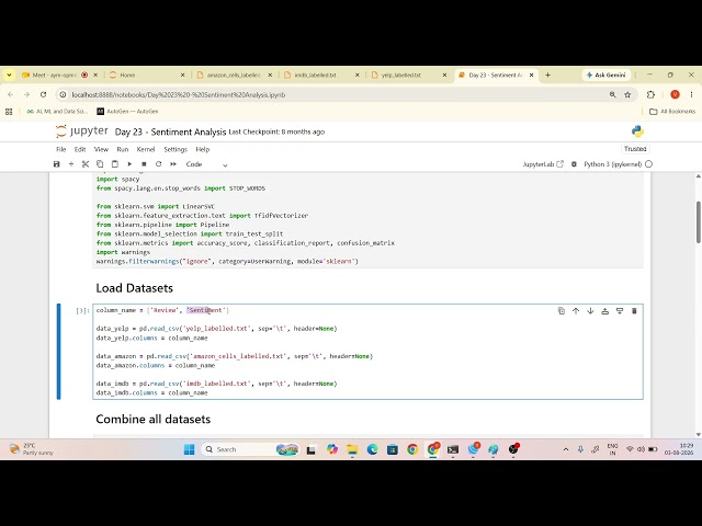 Day 24 - Sentiment Analysis Project | NLP with Python | Text Classification using Machine Learning