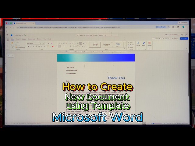 How to create New Document using Template in Microsoft Word