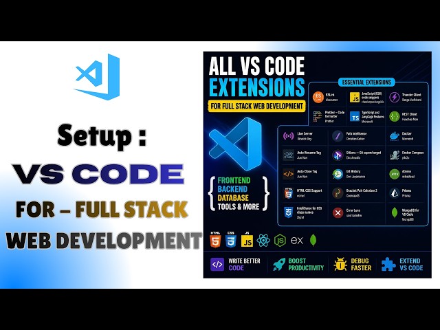 How to Setup VS Code for Full Stack Web Development | Essential Extensions