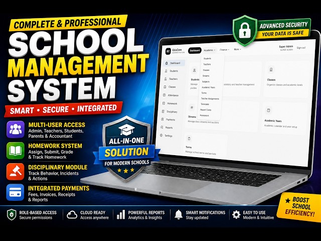 EduCore Laravel School Management System | Final Year Project + 50% Off