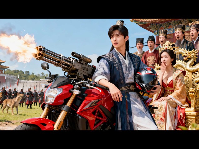 Reborn as a wastrel prince, rides a bike into royal grounds, modern army crushes 100k Huns