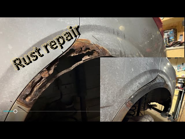 Rust repair on a Chevy Sonic.