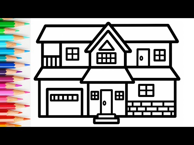 Easy Modern House Drawing | Beautiful House Drawing Step by Step | Drawing Tutorial for beginners