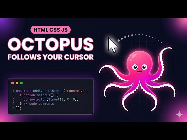 Build an Octopus Cursor Follower (HTML, CSS & JavaScript)